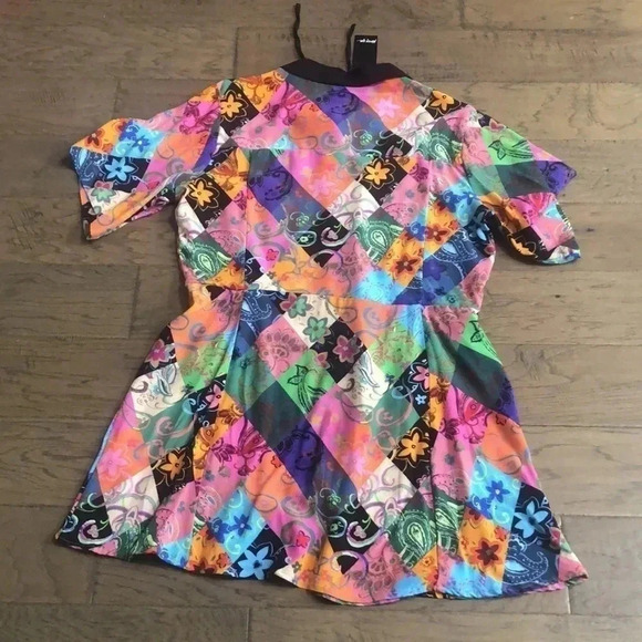 Nasty Gal Paisley Patch Printed Skater Dress Sz 10 New with tags - Picture 10 of 11